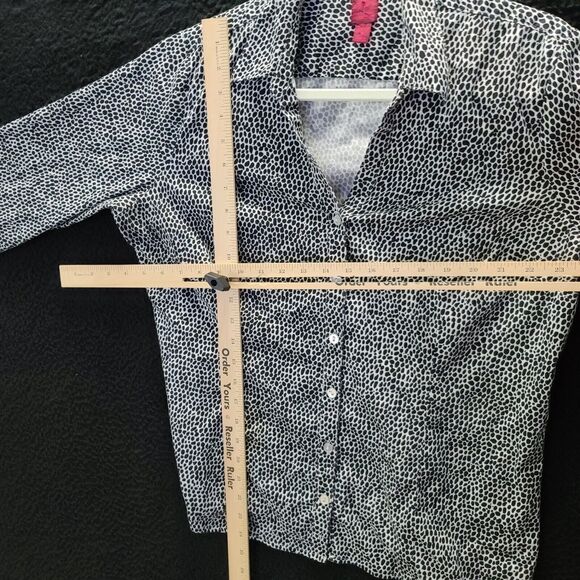 212 Collection Womens Button Up BLouse Multicolor Size XL Cotton Blend Stretch - Picture 4 of 12